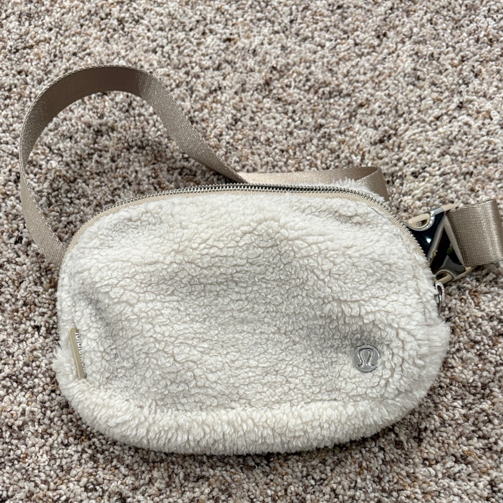 Lululemon Cream Sherpa Belt Bag